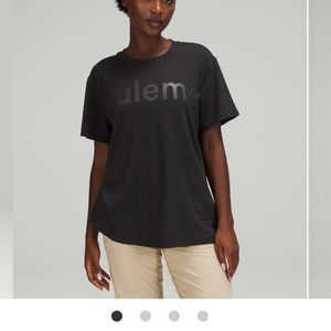 Lululemon All Yours Tee (with Lulu label on front) - black size 10 NWT